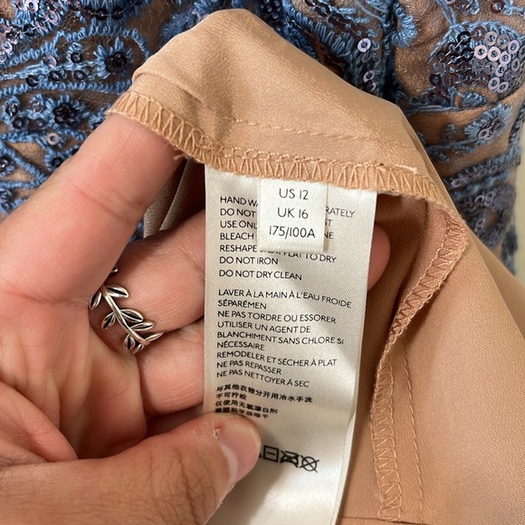 Free People Night Shimmers Mini Dress Blue Size 12 - Picture 12 of 13